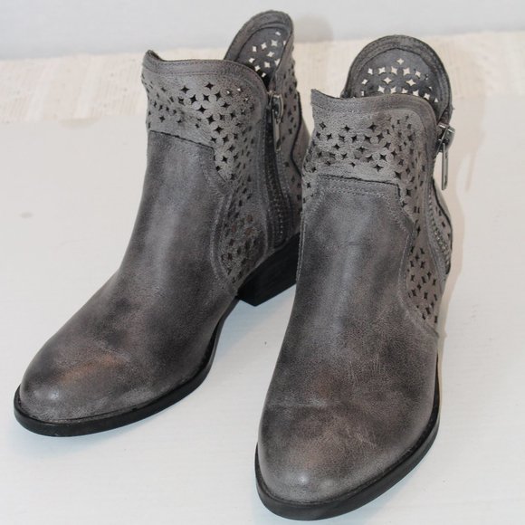 Not Rated Shoes - CUTE GREY VEGAN LEATHER BOOTIES BY NOT RATED